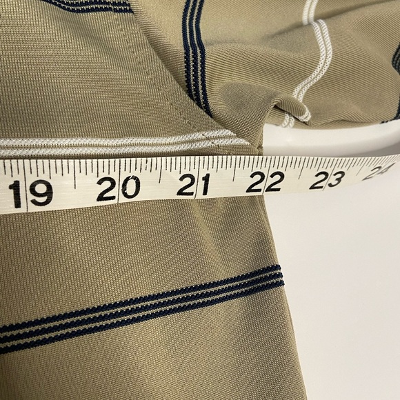 Haggar Men’s Beige Stripe Polo Shirt Medium - Picture 6 of 8